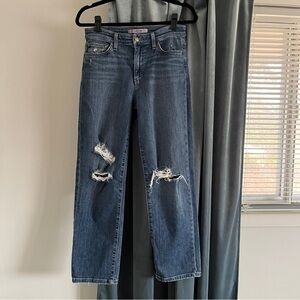 Joe’s Jeans Straight Leg Relaxed Distressed Blue Denim
